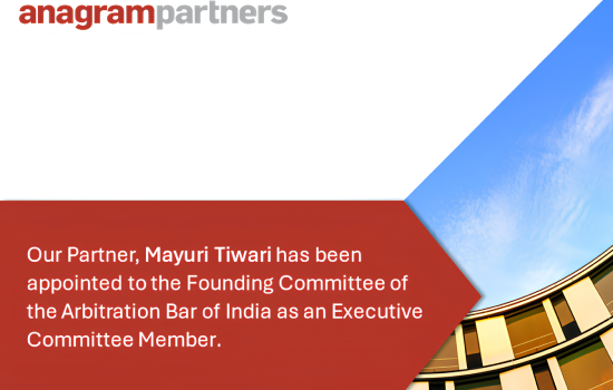 Our Partner, Mayuri Tiwari has been appointed to the Founding Committee of the Arbitration Bar of India as an Executive Committee Member.
